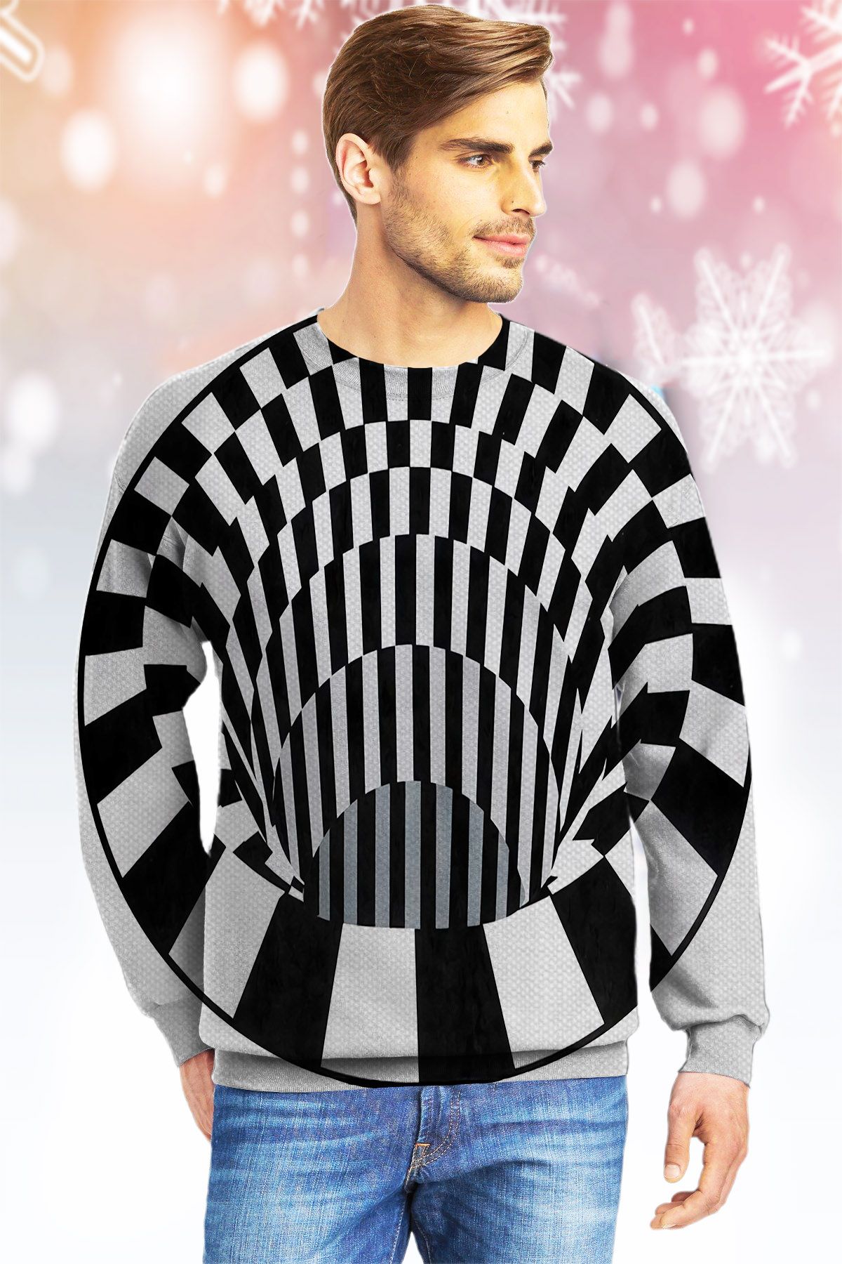 Black Hole Ugly Christmas Sweater Chow Down Movie Store