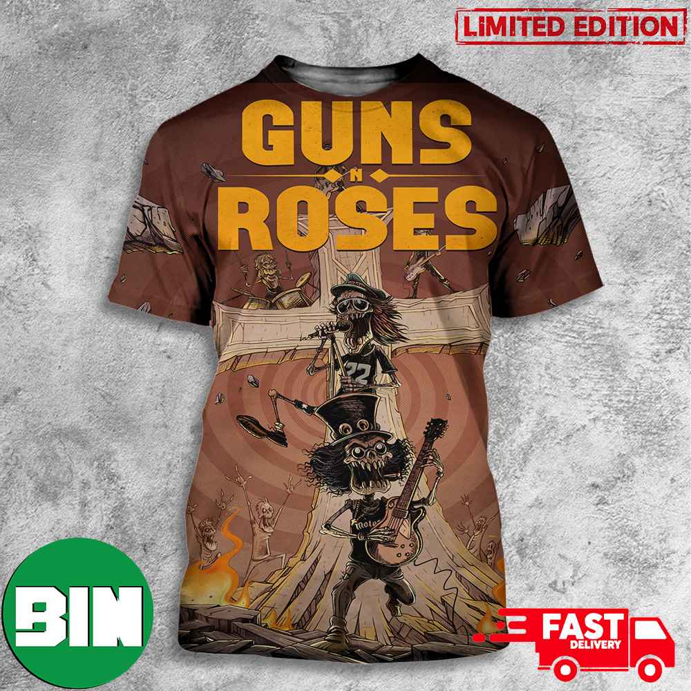 Orbit Guns N Roses Bonus Edition By Michael Frizell TidalWave Comics 3D T-Shirt