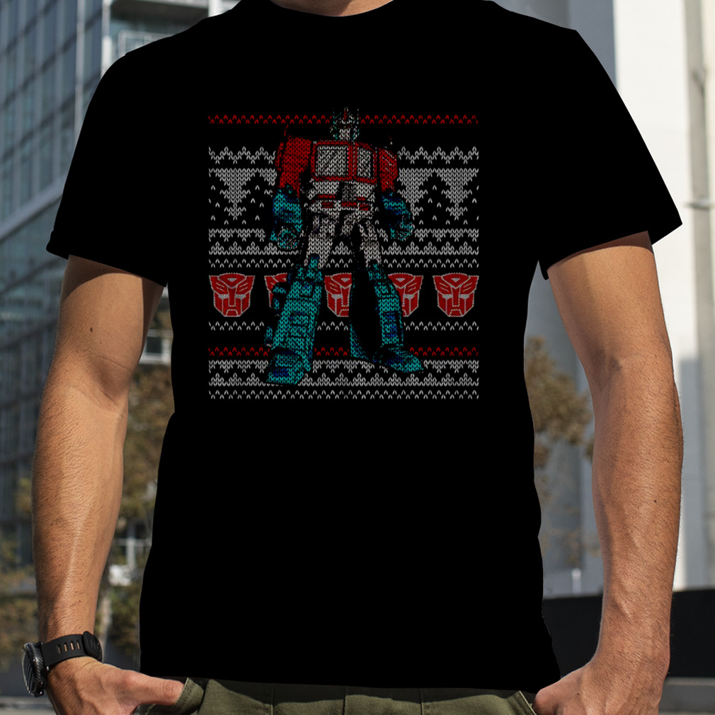Optimus Prime Faux Christmas Transformers shirt