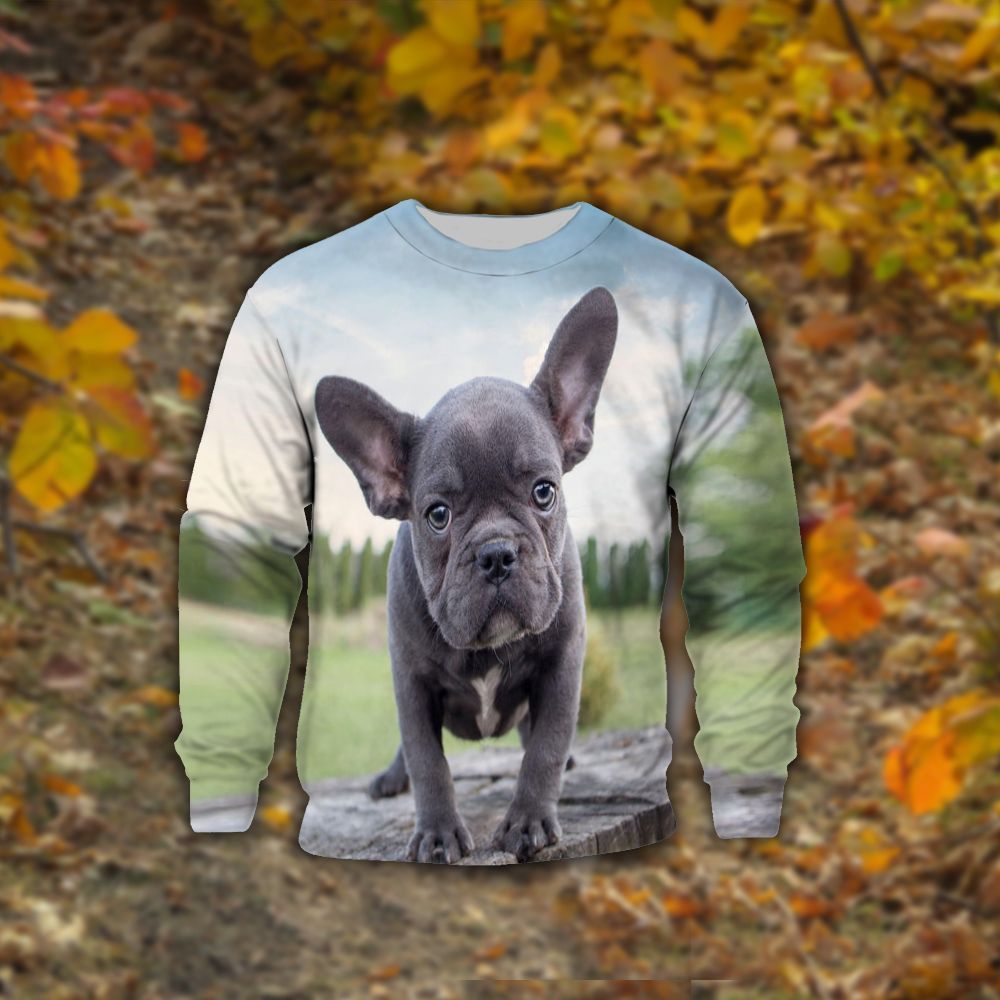 French Bulldog Thcn Ntlw Ugly Christmas Sweater Chow Down Movie Store