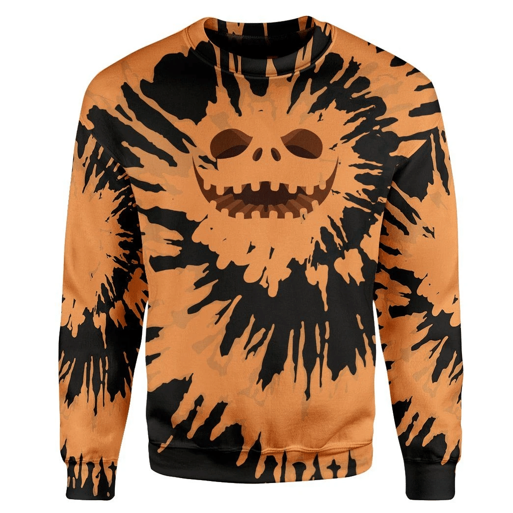 3D Jack Skellington Tie Dye Custom Sweatshirt Apparel - Chow Down Movie Store