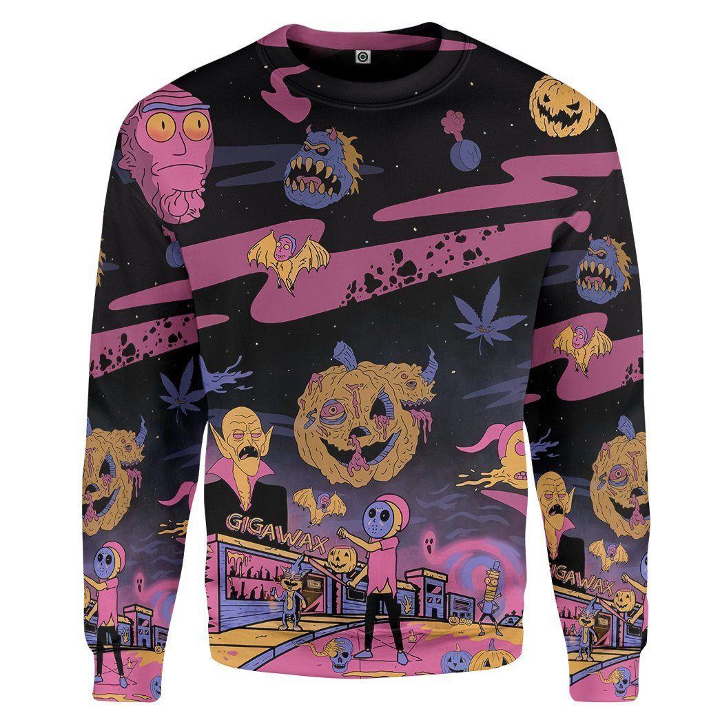 3D Rick&Morty Halloween Custom Sweatshirt Apparel - Chow Down Movie Store