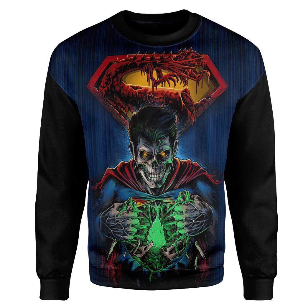 3D Zombie Superman Custom Sweatshirt Apparel - Chow Down Movie Store