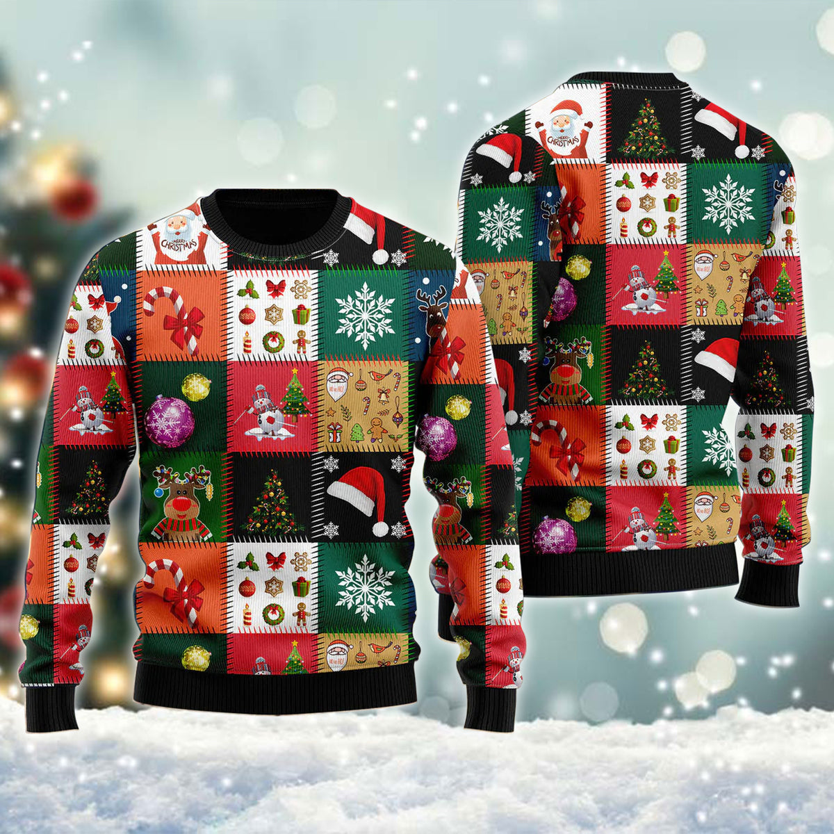 A Christmas Scene Ugly Sweater - Chow Down Movie Store