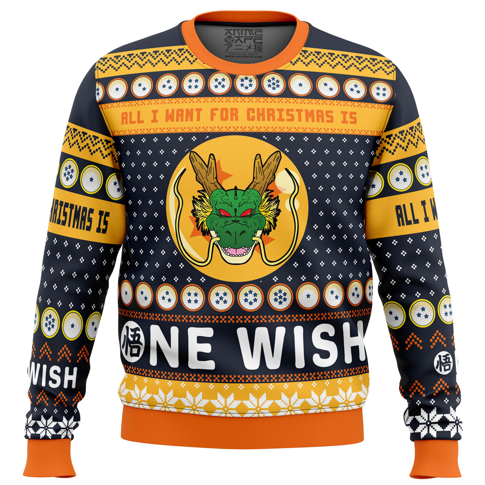 A Very Shenron Christmas Dragon Ball Z Ugly Christmas Sweater - Chow Down Movie Store