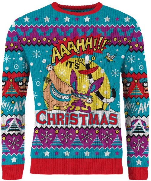 Aaahh!!! Real Monsters Silent Fright Christmas Sweater - Chow Down Movie Store