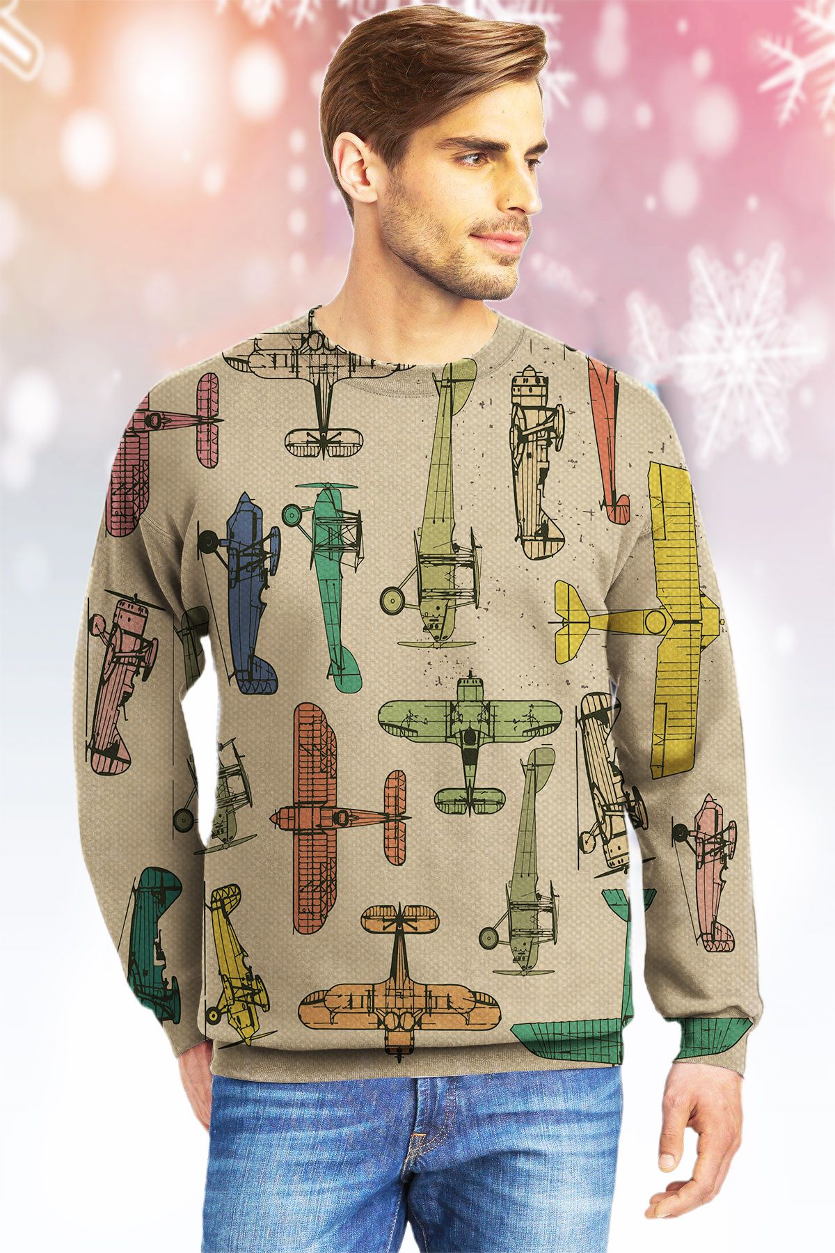 Airplane KVH Ugly Christmas Sweater - Chow Down Movie Store