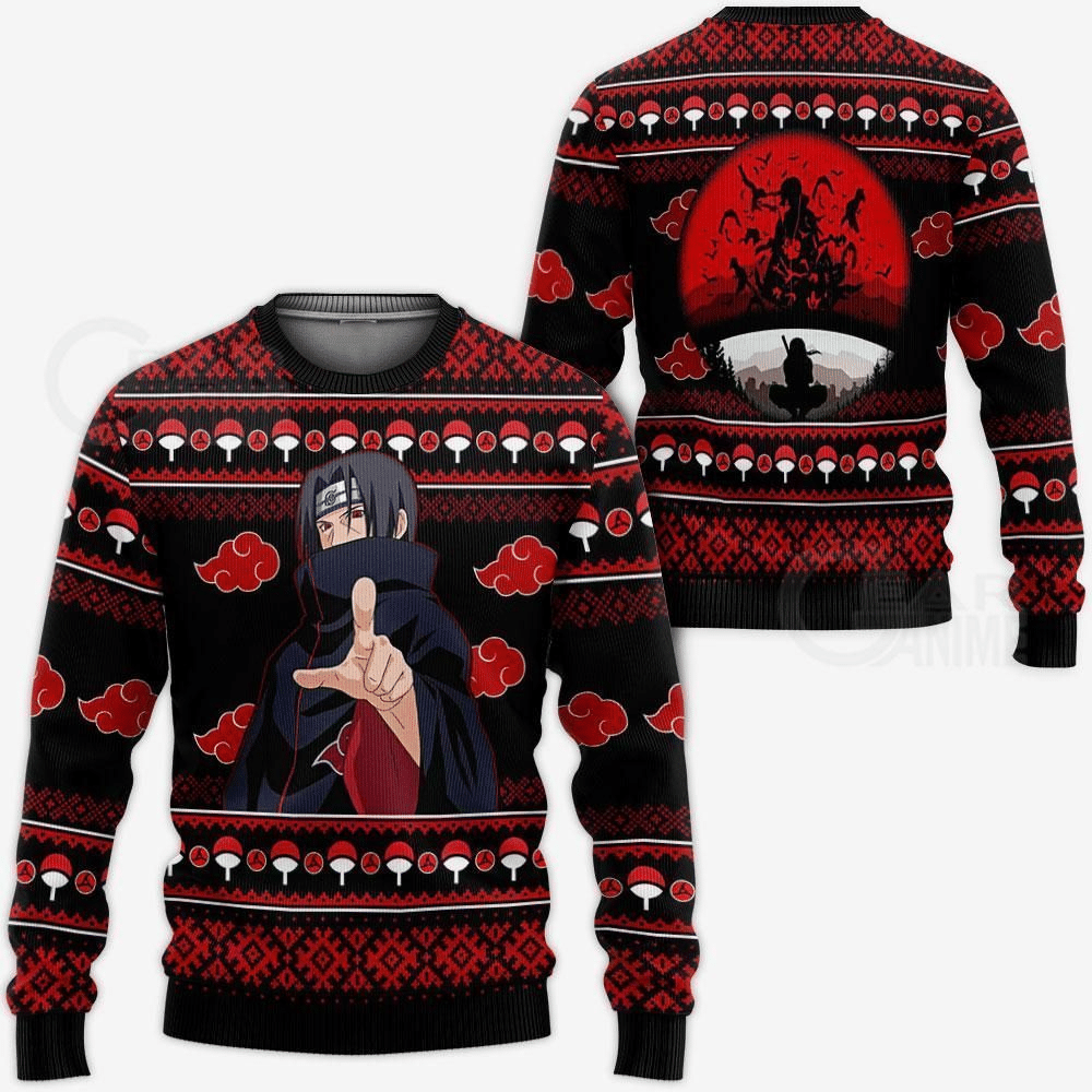 Akatsuki Itachi Naruto Anime 11 Ugly Sweater Gifts - Chow Down Movie Store