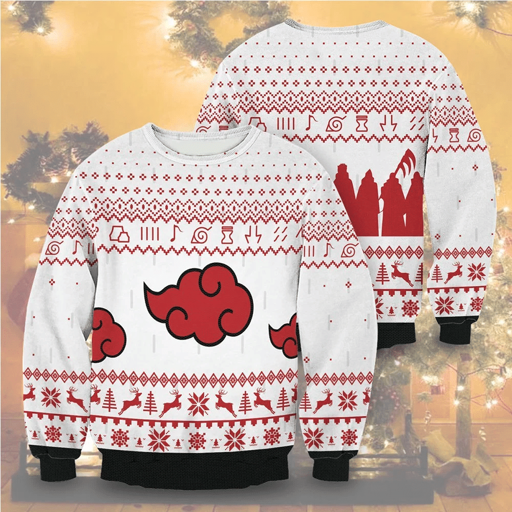 Akatsuki Naruto Anime 3 Ugly Sweater Gifts - Chow Down Movie Store