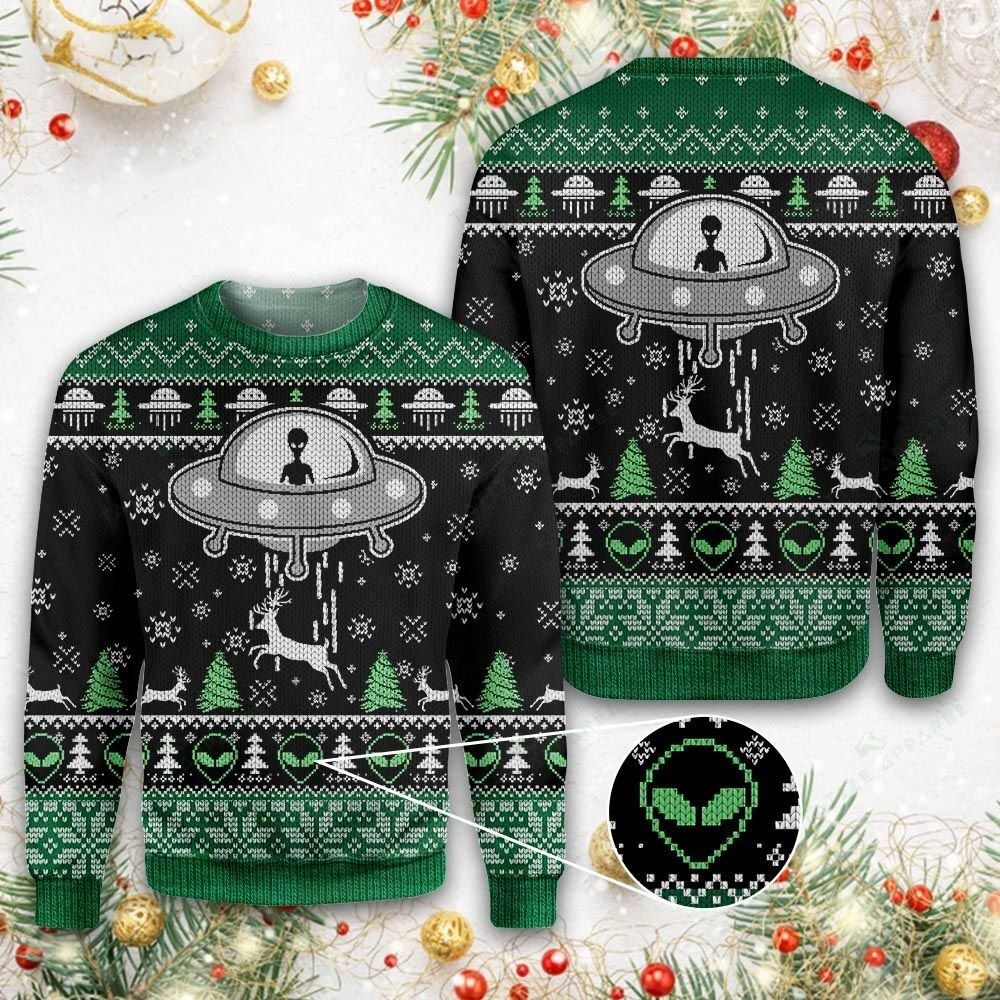 Alien Christmas Sweater - Chow Down Movie Store