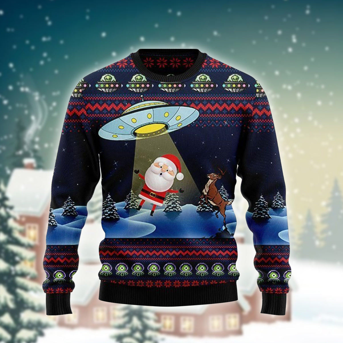 Alien Don't Catch Santa Ugly Sweater - Chow Down Movie Store