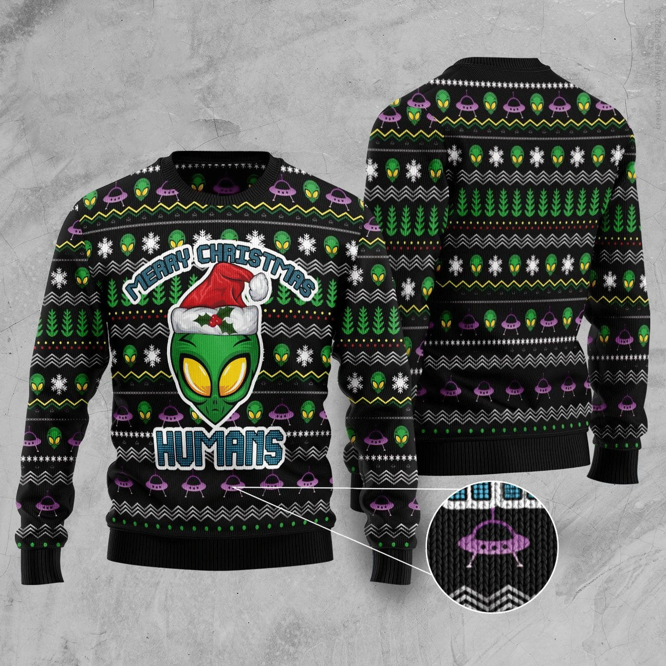 Alien Merry Ugly Christmas Sweater US3076 - Chow Down Movie Store