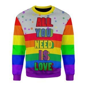 All You Need Is Love Ugly Christmas Sweater US3309 - Chow Down Movie Store