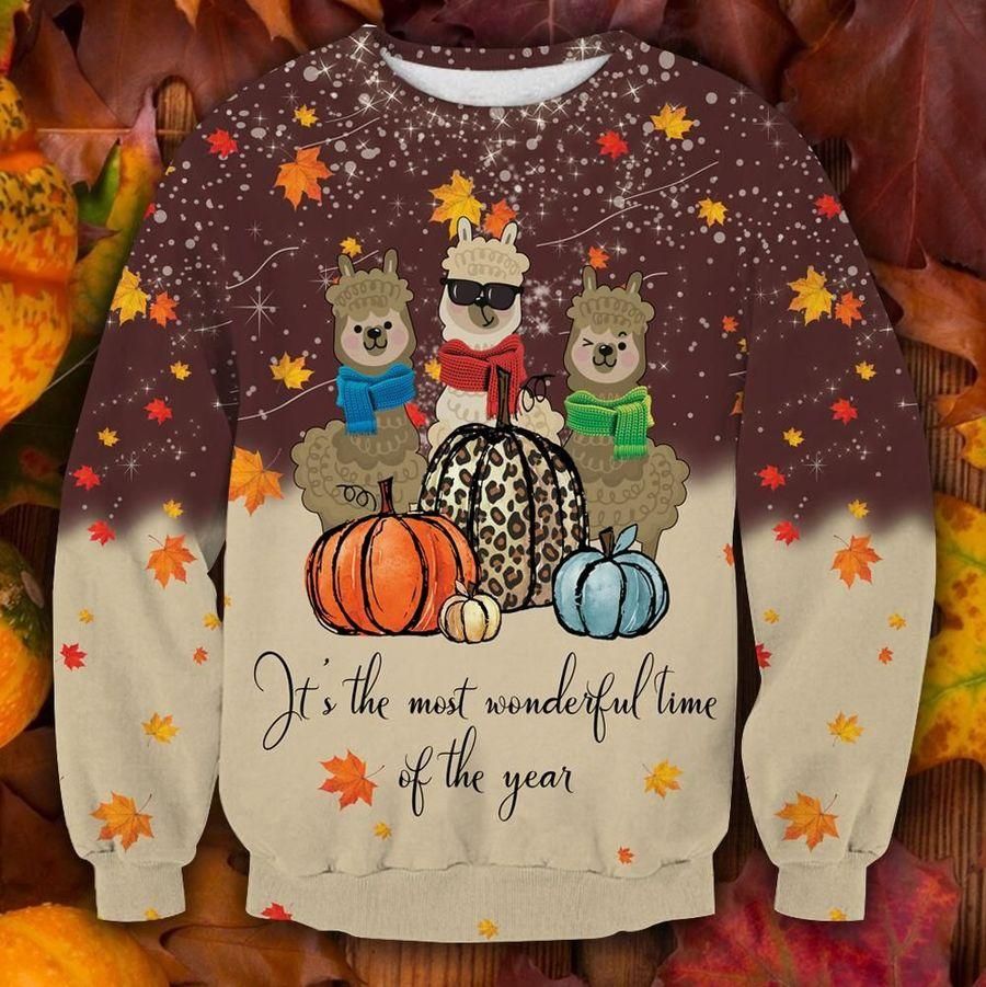 Alpaca Thanksgiving Ugly Christmas Sweater  For Men & Women - Chow Down Movie Store