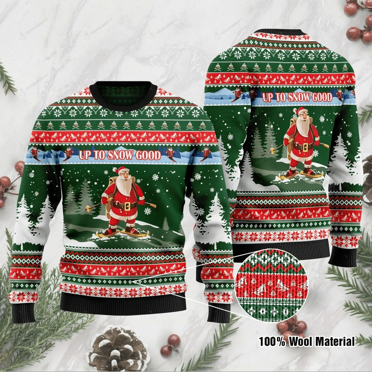 Alpine Skiing Ugly Christmas Sweater US1087 - Chow Down Movie Store