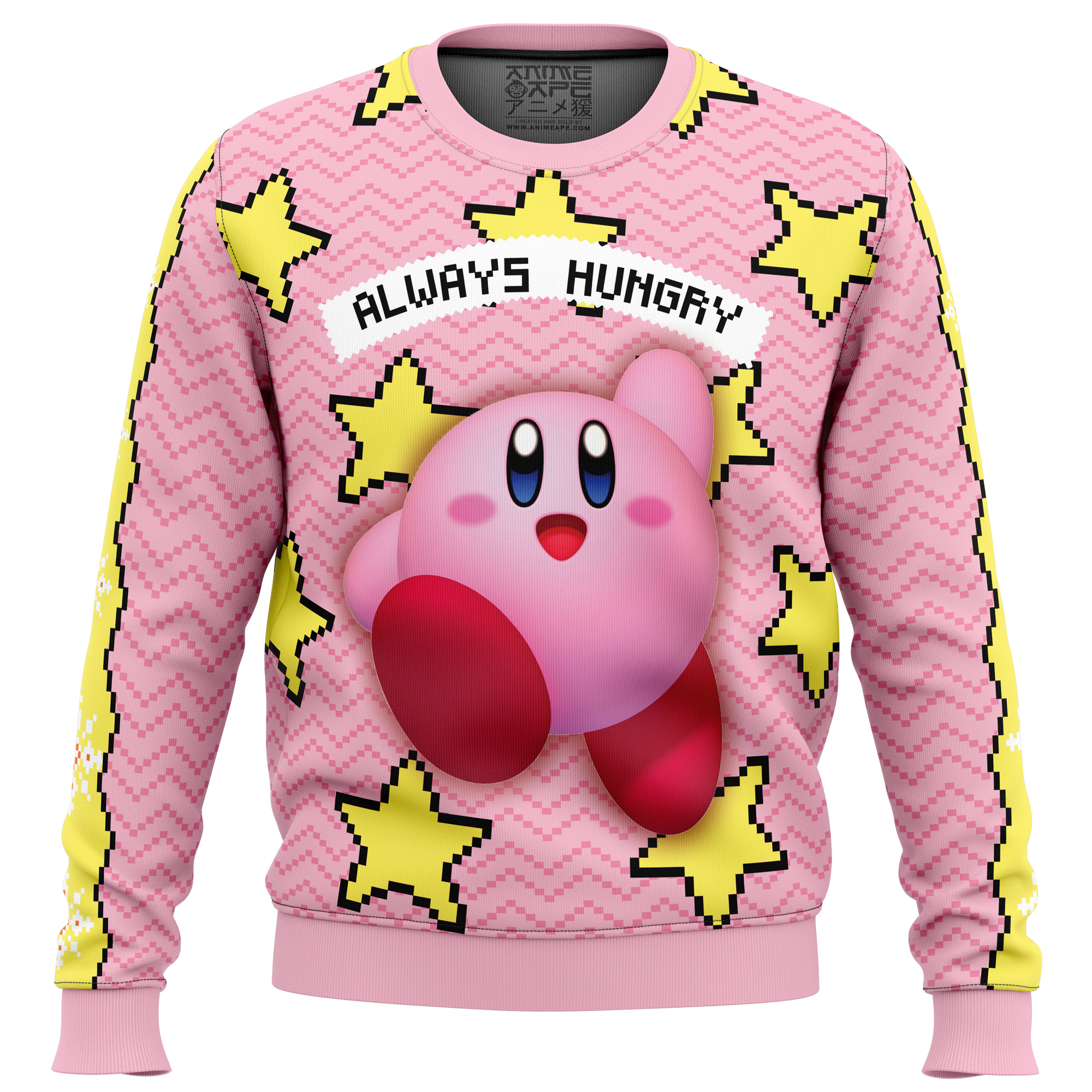 Always Hungry Kirby Ugly Christmas Sweater - Chow Down Movie Store