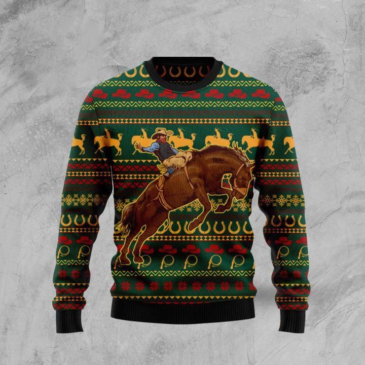 Amazing Cowboy Ugly Christmas Sweater US1388 - Chow Down Movie Store