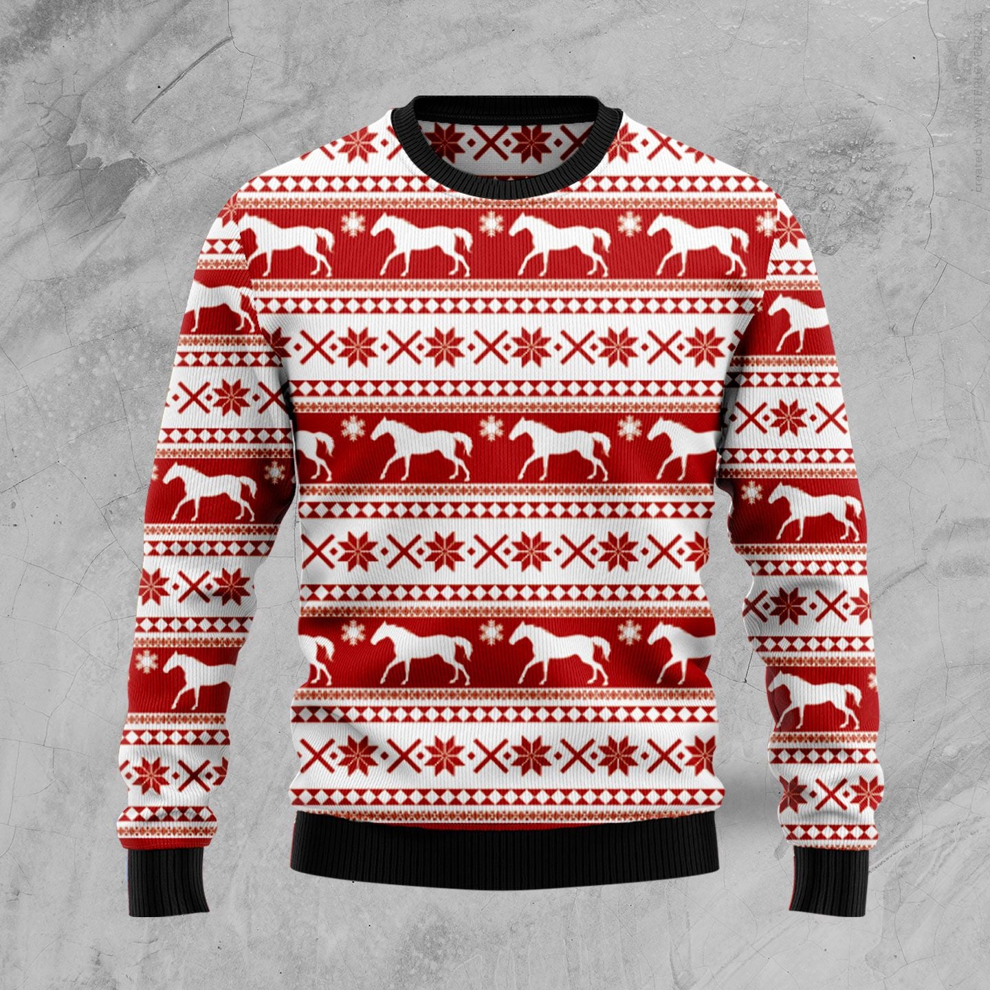 Amazing Horse Ugly Christmas Sweater - Chow Down Movie Store