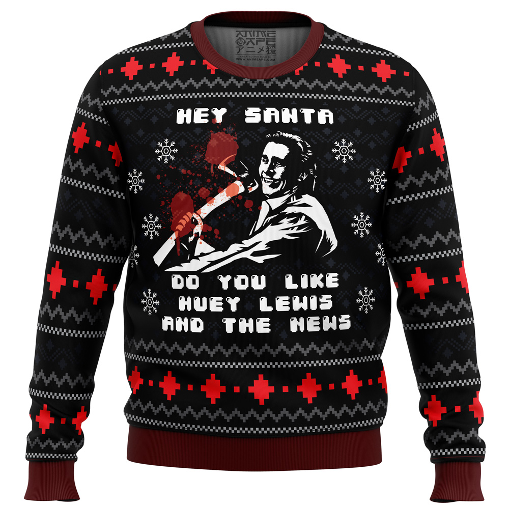 American Santa American Psycho Ugly Christmas Sweater - Chow Down Movie Store