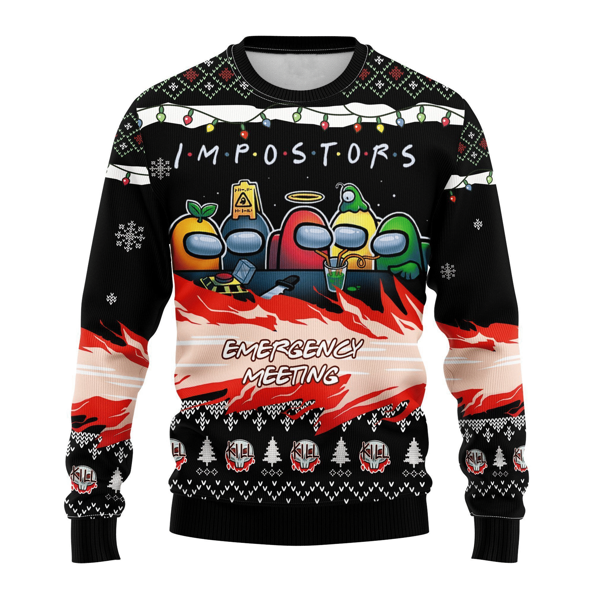 Among Us Cute Ugly Sweater Gifts - Chow Down Movie Store