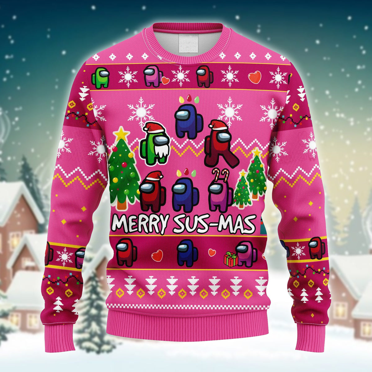 Among Us Merry Sus-Mas Ugly Sweater - Chow Down Movie Store