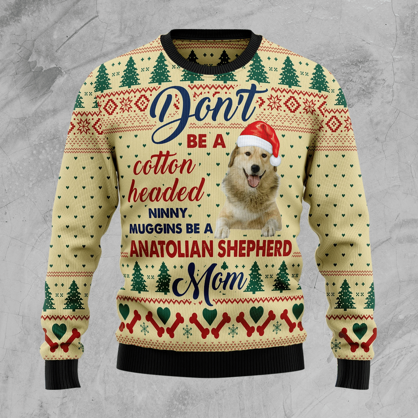 Anatolian Shepherd Mom Christmas Ugly Christmas Sweater - Chow Down Movie Store