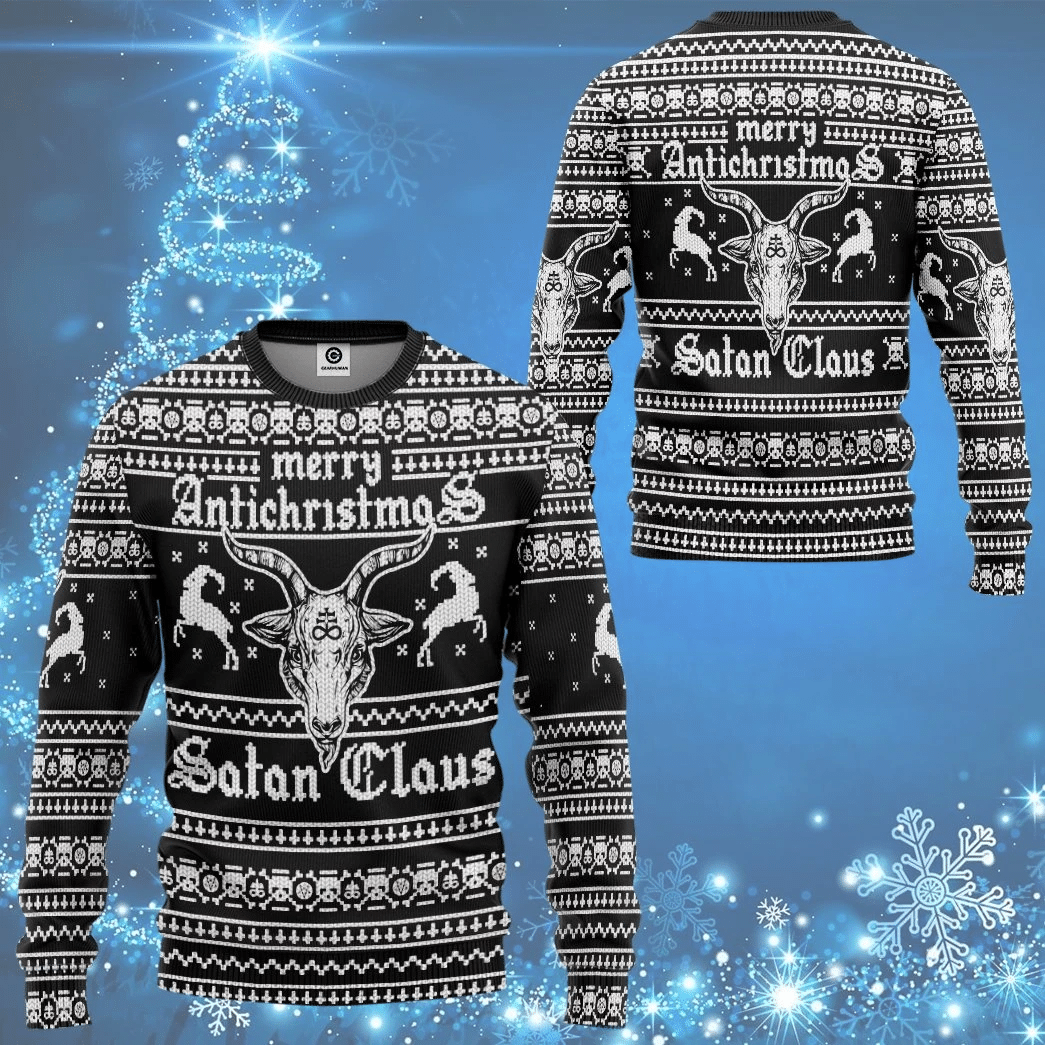 Antichristmas Satan Claus Ugly Christmas Sweater US3243 - Chow Down Movie Store