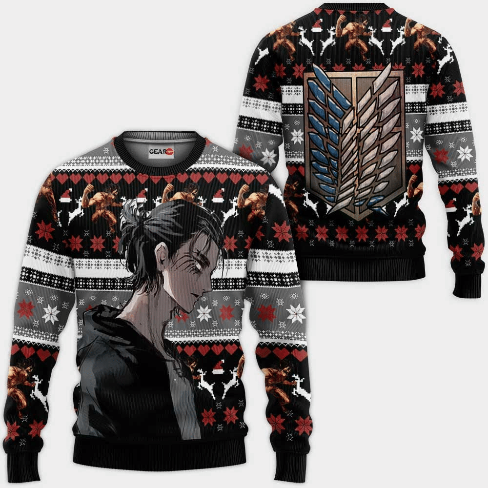 Aot Eren Ugly Sweater - Chow Down Movie Store