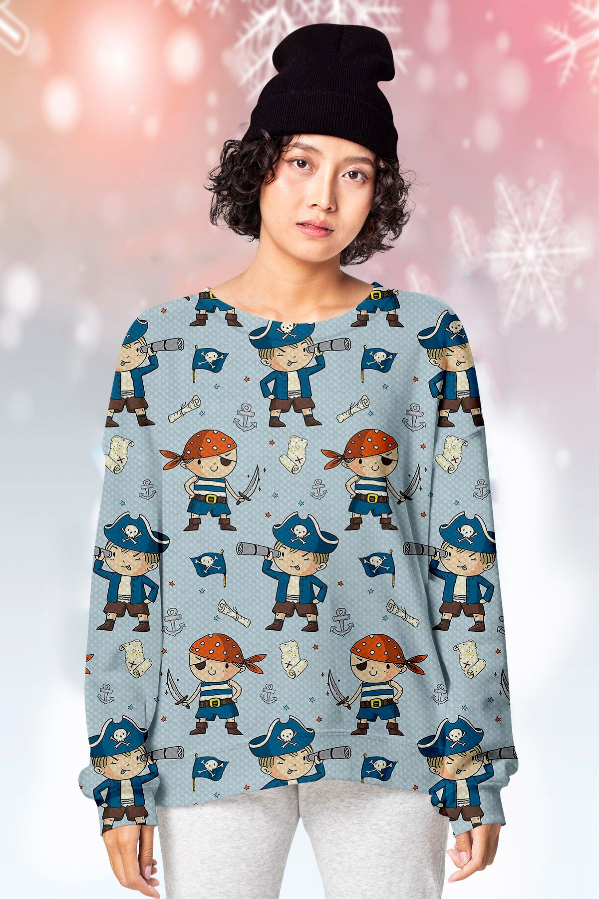 Arightex Pirate Boy KVH Ugly Christmas Sweater - Chow Down Movie Store