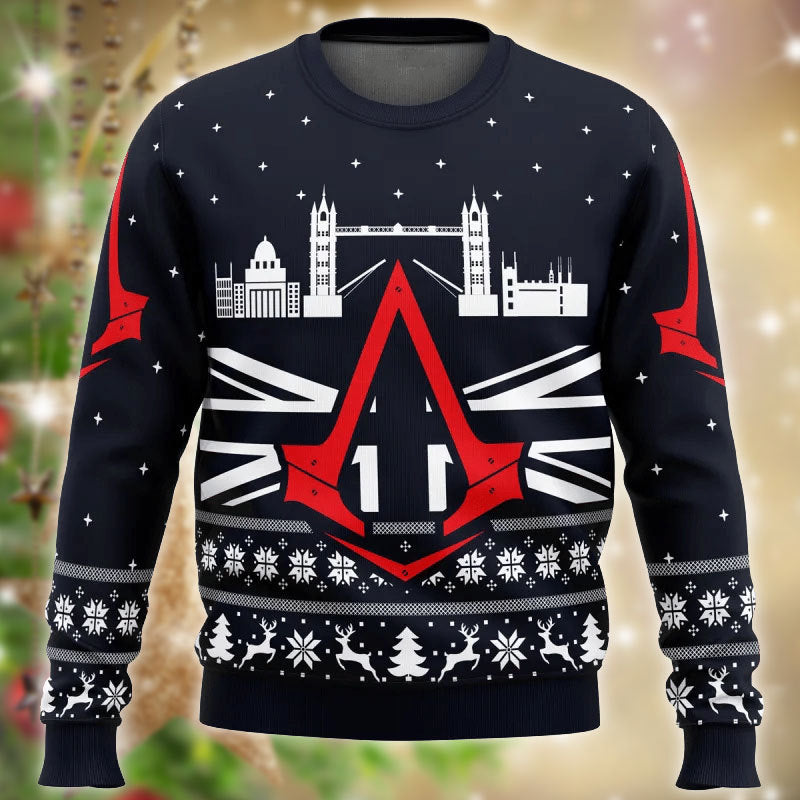 Assassins Creed London Bridge Ugly Sweater - Chow Down Movie Store