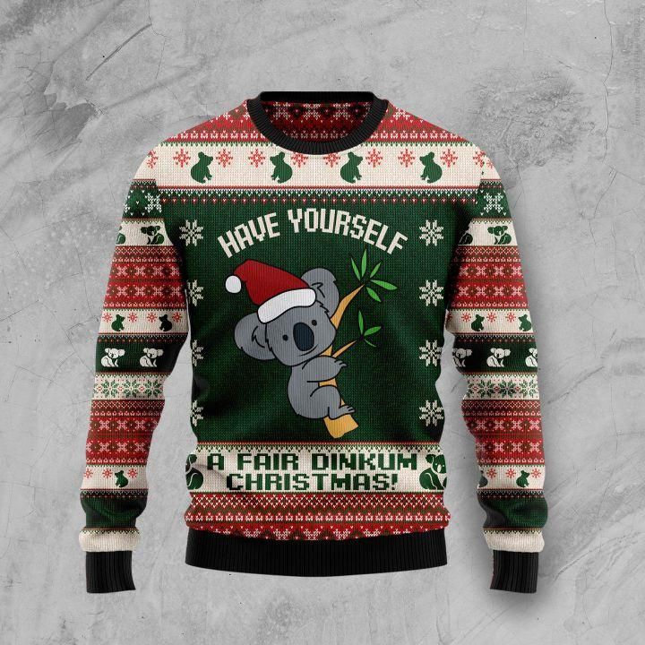 Australian Fair Dinkum Christmas Ugly Christmas Sweater US1463 - Chow Down Movie Store