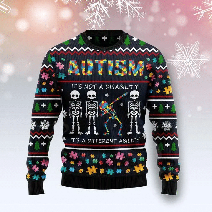 Autism Ugly Christmas Sweater - Chow Down Movie Store