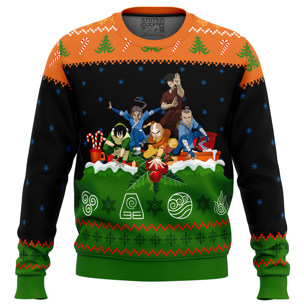 Avatar the Last Airbender On the Chimney Top Ugly Christmas Sweater - Chow Down Movie Store