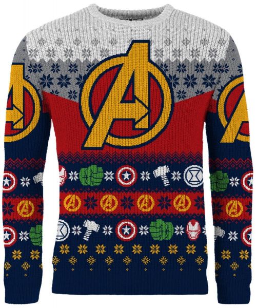 Avengers Assemble Knitted Christmas Sweater - Chow Down Movie Store