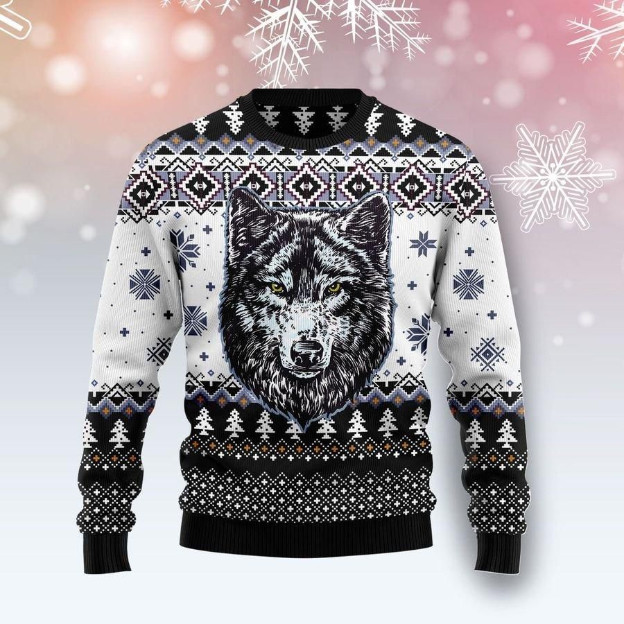 Awesome Wolf Ugly Christmas Sweater US1422 - Chow Down Movie Store