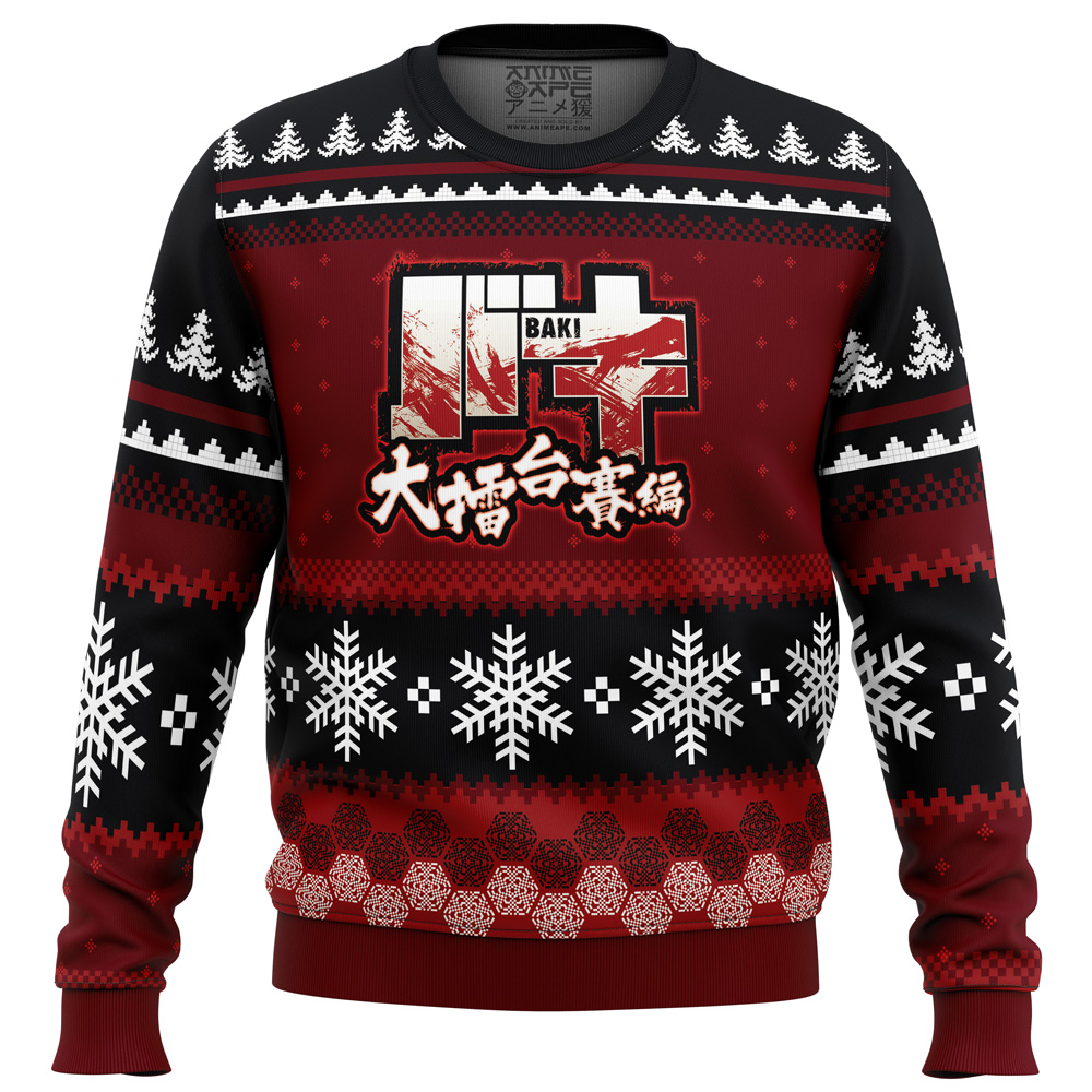 Axe Kick Baki Ugly Christmas Sweater - Chow Down Movie Store