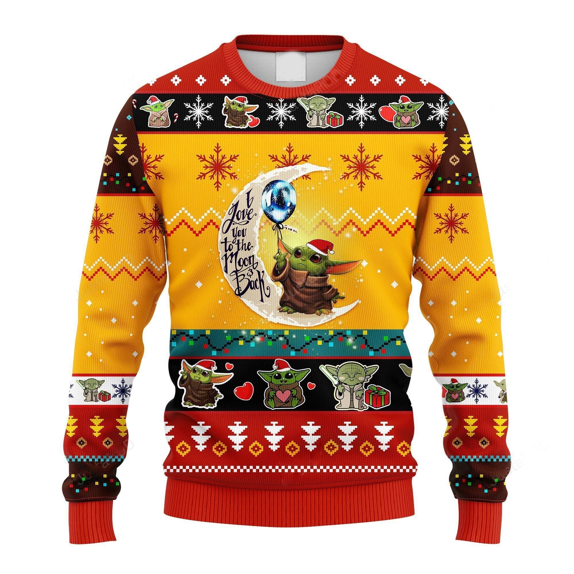 Baby Yoda Ugly Sweater, Baby Yoda Christmas Sweater - Chow Down Movie Store