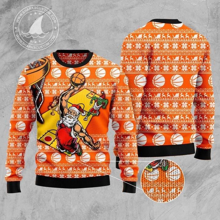 Basketball Ugly Christmas Sweater US1400 - Chow Down Movie Store