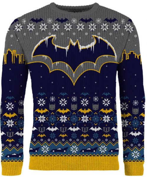 Batman Frosty Festivities Ugly Christmas Sweater - Chow Down Movie Store