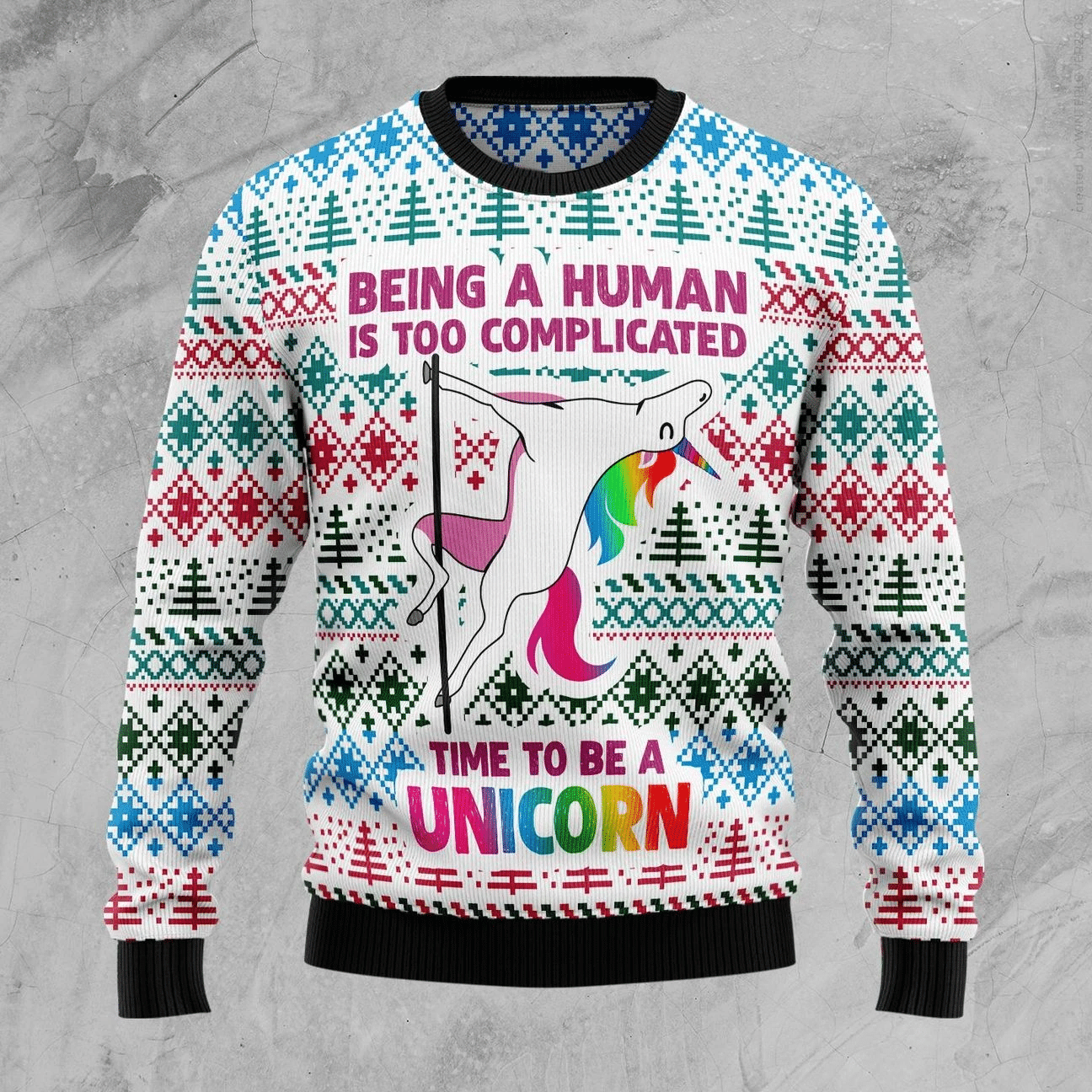 Be A Unicorn Ugly Christmas Sweater US1571 - Chow Down Movie Store