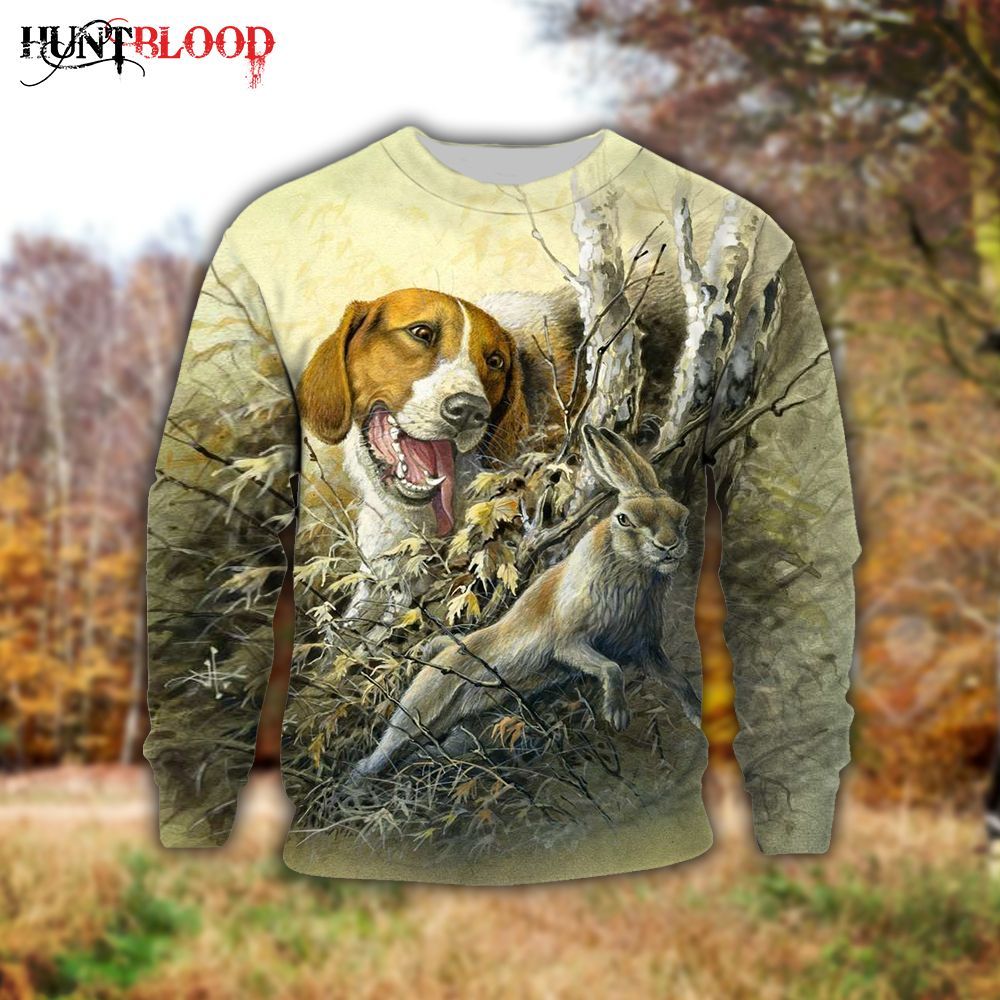 Beagle Hunting Lht Nvtj Ugly Christmas Sweater - Chow Down Movie Store