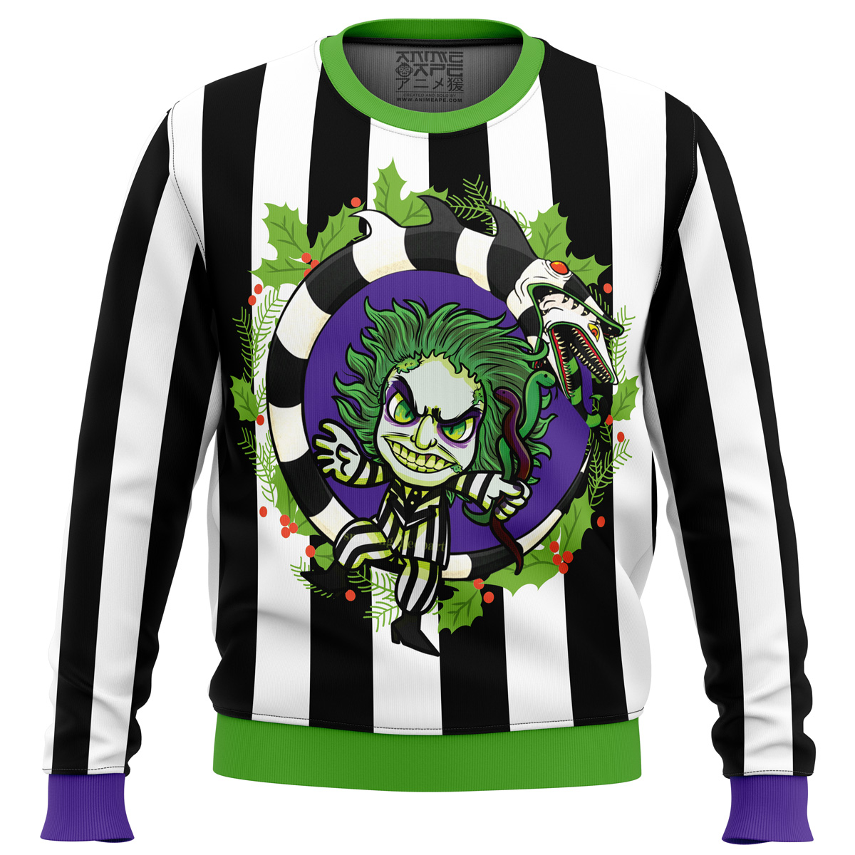 Beetle Juice Ugly Christmas Sweater - Chow Down Movie Store