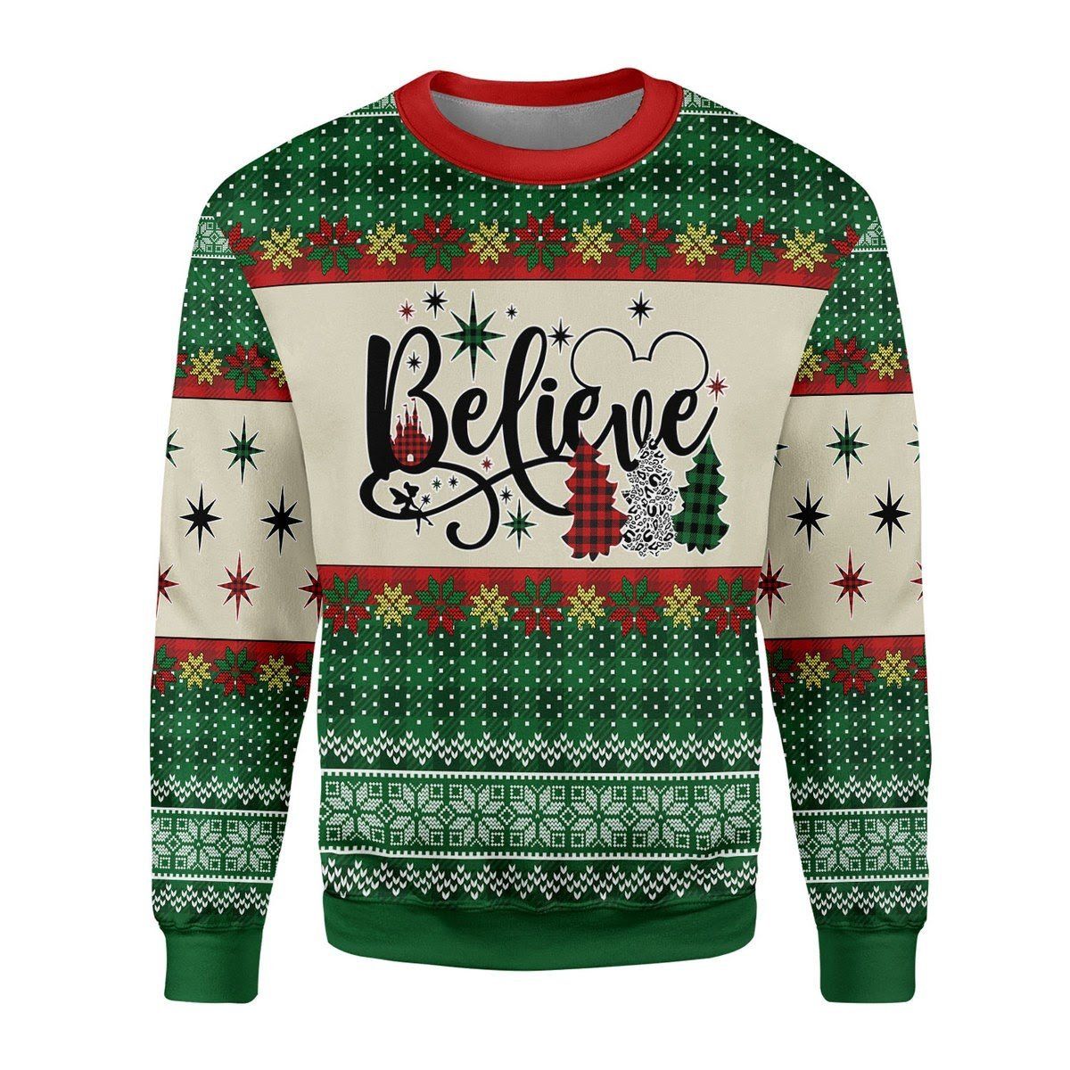 Believe Ugly Christmas Sweater US3431 - Chow Down Movie Store