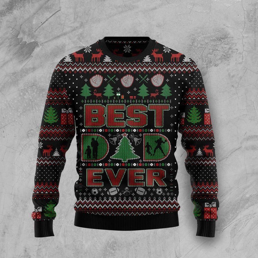 Best Dad Ever Ugly Christmas Sweater US1442 - Chow Down Movie Store