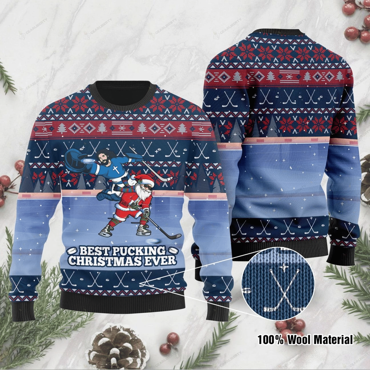 Best Pucking Christmas Ever Ugly Christmas Sweater US1186 - Chow Down Movie Store