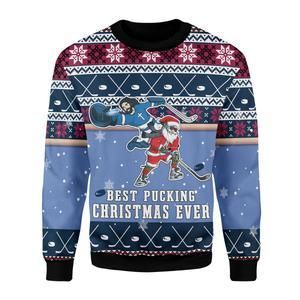 Best Pucking Christmas Ever Ugly Christmas Sweater US3301 - Chow Down Movie Store