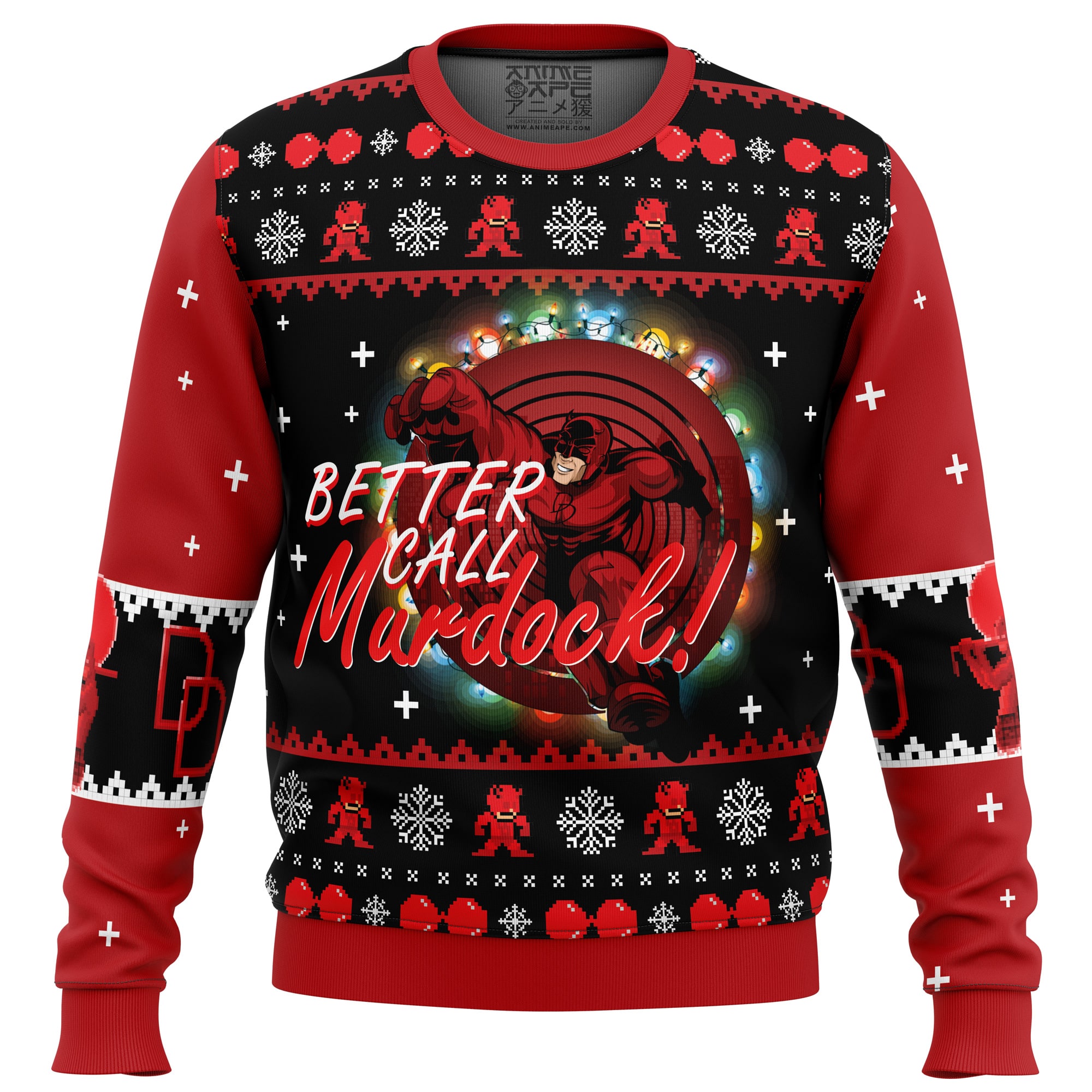 Better Call Murdock! Daredevil Ugly Christmas Sweater - Chow Down Movie Store