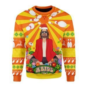 Big Lebowski Hippie Ugly Christmas Sweater US3891 - Chow Down Movie Store