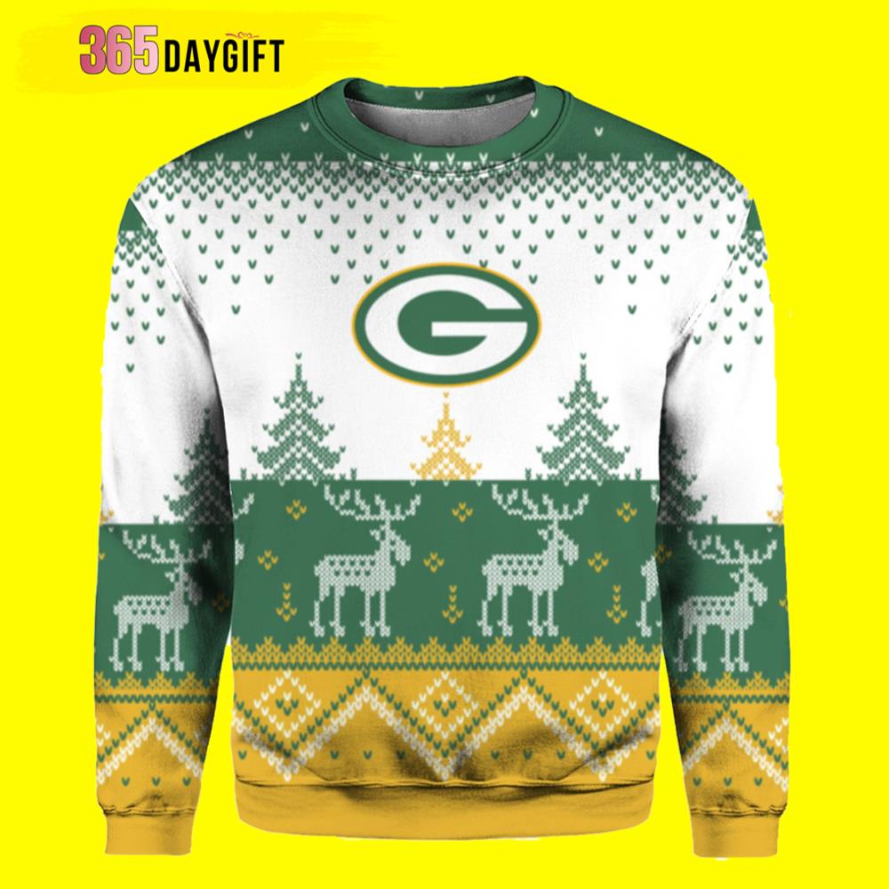 Big Logo 2021 Knit Ugly Pullover Green Bay Packers Ugly Christmas Sweater - Chow Down Movie Store