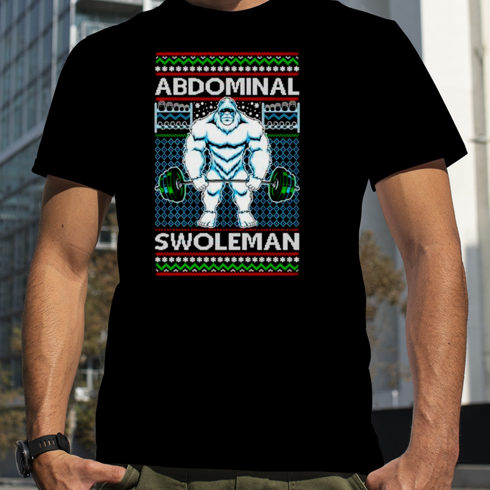 Abdominal swoleman fitness yeti Ugly Christmas shirt